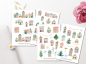 Preview: Häuser Pastell Weihnachten Sticker Set
